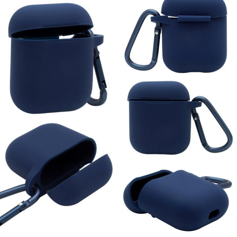 Чехол для AirPods 1/2 Blueo with carbine Midnight Blue Чехол для AirPods 1/2 Blueo with carbine Midnight Blue
